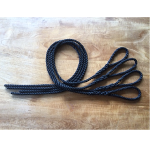 Set van 4 stootwil lijnen 10 mm dik met lus zwart