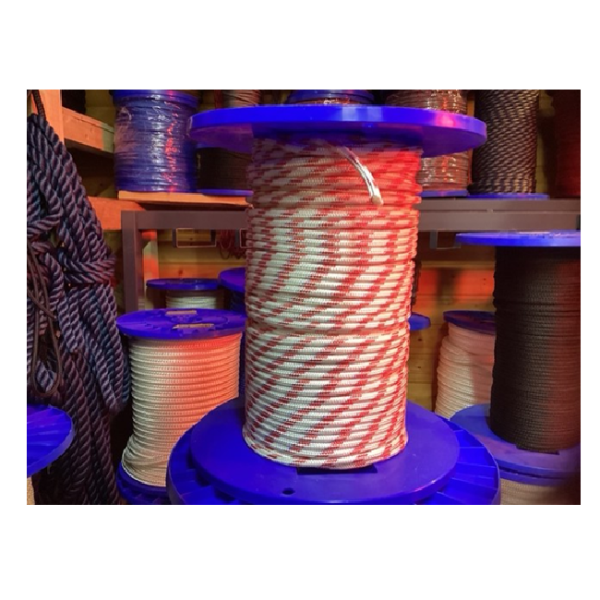 140 meter wit rood gevlochten polyester touw 6 mm dik