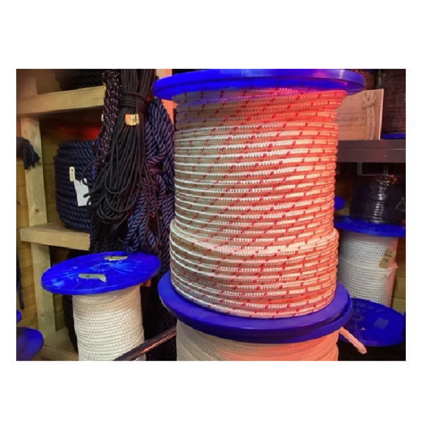 150 meter wit rood gevlochten polyester touw 10 mm dik
